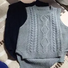 GU.KobeLettuce ニットベスト グレー ネイビー 2色セット