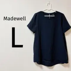 02138 Madewell ネイビー Lサイズ 半袖チュニック トップス