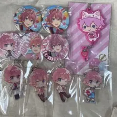 すとぷり さとみ 缶バッジ アクリルキーホルダー ラバーストラップ＋おまけ