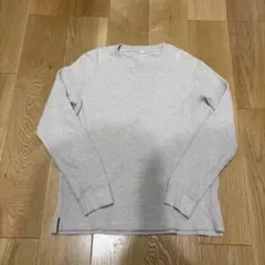 極美品　ユニクロ　UNIQLO ワッフルクルーネックT Lサイズ　3回のみ着用