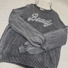 INGNI Beadyプリント 長袖ニット グレー