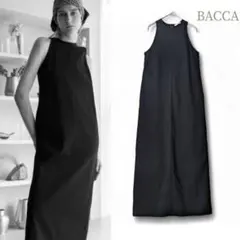 BACCA コットンピケ タンクトップドレス レディース 黒　34