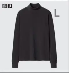 UNIQLOU ヒートテックコットンモックネックT L ブラック　黒　ハイネック
