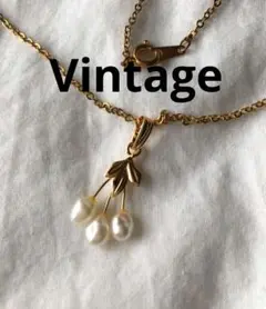 ビンテージ　淡水パール　ゴールド　ネックレス　淡水真珠