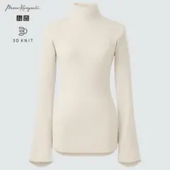 ユニクロ　マメクロゴウチ　 3Dリブハイネックセーター オフホワイト　S