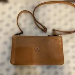 クレドラン　ブラウンレザー ショルダーバッグ