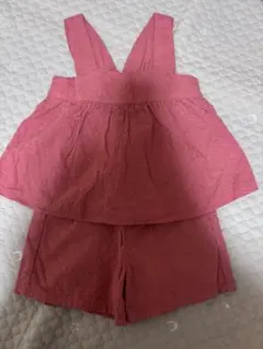 ブランシェス　花柄刺繍 トップスとショートパンツセット 100センチのサムネイル