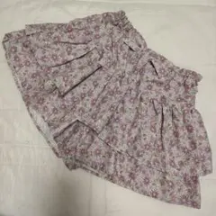 エニィファム☆スカート　キュロット　花柄　ピンク　size 140センチのサムネイル
