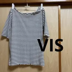 VIS ボーダー 半袖カットソー メロウネックのサムネイル