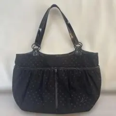 アニエスベー　黒の水玉模様トートバッグ