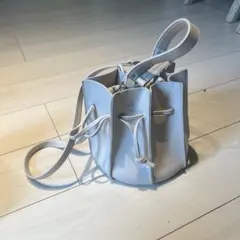 2way 巾着型 ショルダーバッグ ライトグレーのサムネイル