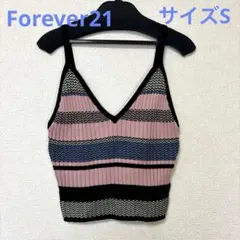 セール　Forever21 キャミソール クロップド マルチボーダー サイズ S