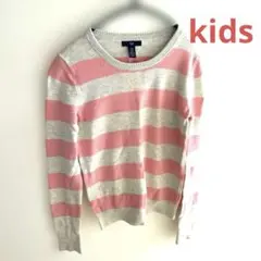 Gap グレーとピンクのストライプセーター XXS