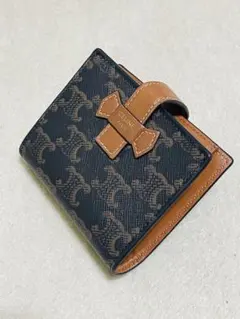 CELINE セリーヌ ラウンドファスナー 長財布 トリオンフ柄 ブラック