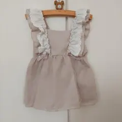 しまむら　フリル付き ベージュ チュニック