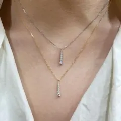 ゴールド ストーン付きネックレス