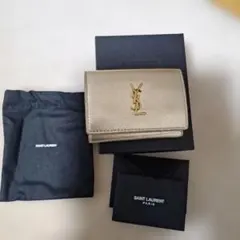 ✨極美品✨】サンローラン 二つ折り財布 YSLロゴ リザードスキン 