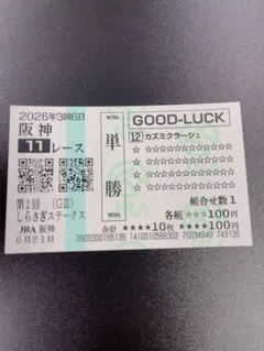 第2回 しらさぎステークス カズミクラーシュ GOOD-LUCK 馬券
