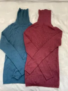 タートルネックニットセット Mサイズ 青 赤