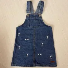 美品⭐︎プティマイン　スヌーピー　ジャンスカ　デニム　スカートM（100〜110）