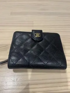 CHANEL マトラッセ二つ折り財布 キャビアスキン
