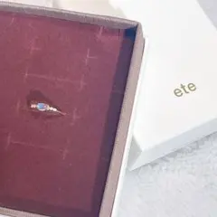 ete K10YG ムーンストーン/ホワイトトパーズ　リング「レイヤード」　7号