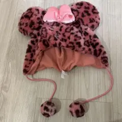 ミニー　ファンキャップピンクヒョウ柄
