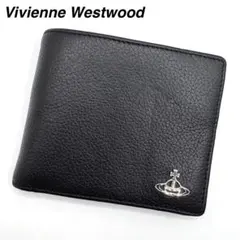 美品✨ヴィヴィアンウエストウッド　二つ折り財布　メタルオーブ　黒　メンズ
