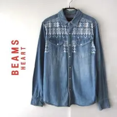 美品　BEAMS HEART／ビームスハート★　デニム　ダンガリーシャツ　S