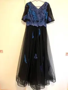 黒と青の刺繍入りドレス