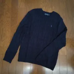 POLO RALPH LAUREN ラルフローレン ケーブルニット ネイビー L