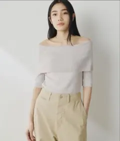 ウィムガゼット　オフショルニットプルオーバー　Whim Gagette