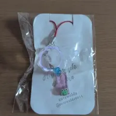 風鈴　カエル　ストラップ　キーホルダー
