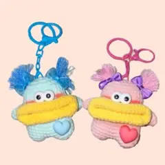 【2セット】ぺあモンスター　あみぐるみ　キーホルダー