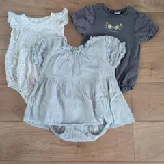 ベビー　半袖ロンパース　3点まとめ売り