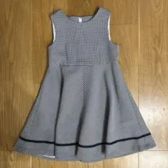 【未使用に近い(1度だけ使用)】チェック柄ノースリーブワンピース 120