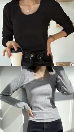 まとめ売り SHEIN dazy リブニットカットソー ロンT クルーネック