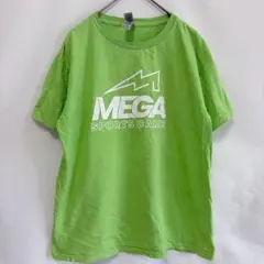 ★ギルダン プリント半袖Tシャツ クルーネック ロゴ L 黄緑 綿 スポーツ　夏