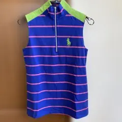 Ralph Lauren ポロゴルフストライプ ノースリーブポロシャツ