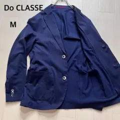 Do CLASSE ストライプ テーラードジャケット M ネイビー　洗えるのサムネイル