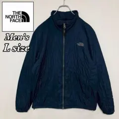 ノースフェイス ライト ダウンジャケット キルティング ネイビー メンズ L