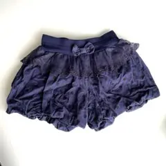 140cm ショートパンツ レース＆リボン付き 水玉模様