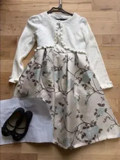 anyFAM ボレロ付き　花柄ノースリーブワンピース 140