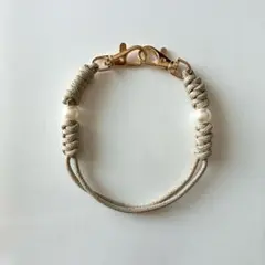 パール パラコード ハンドストラップ スマホ 落下防止 反射 ベージュ