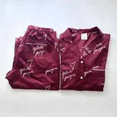 gelato pique ハートロゴ柄サテンシャツ パンツ 上下セット