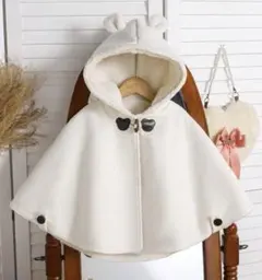 SHEIN かわいい耳デザインのフード付きクロークジャケット ポンチョ