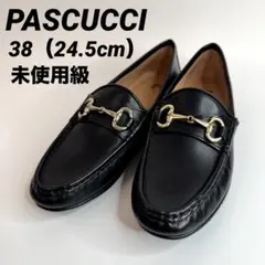 未使用級 PASCUCCI パスクッチ ビットローファー レザー 黒 3238のサムネイル