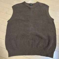 UNIQLO ニットベスト Mサイズ ブラウン グレー