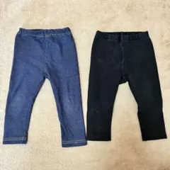 ネイビー・ブラックパンツ 80cm ポケット付き