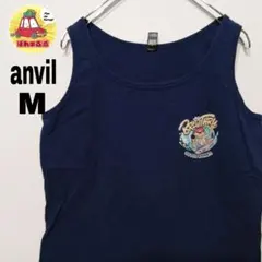 USA古着 anvil　タンクトップM　ネイビー　サーフィンのサムネイル